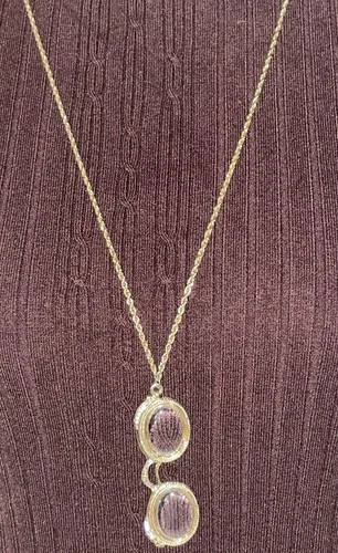 1928 Vintage Gold-Tone Opera Eyeglasses Pendant 17” Costume Jewelry Necklace 4